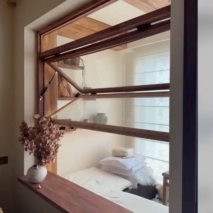 Bovenscharnierende ramen van aluminiumlegering